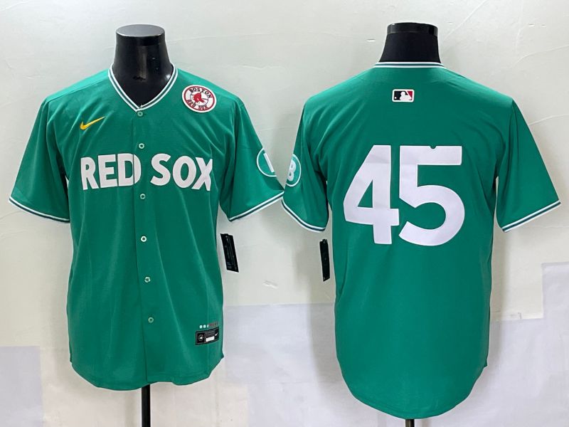 Men 2025 Boston Red Sox #45 No Name Dark Green Joint Name Nike MLB Jersey style 9